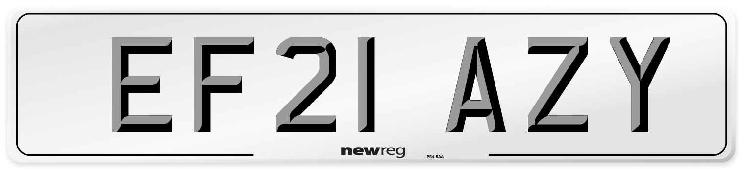 EF21 AZY Number Plate from New Reg